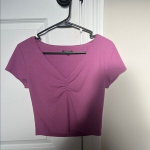 Garage Purple V-Neck Crop Top